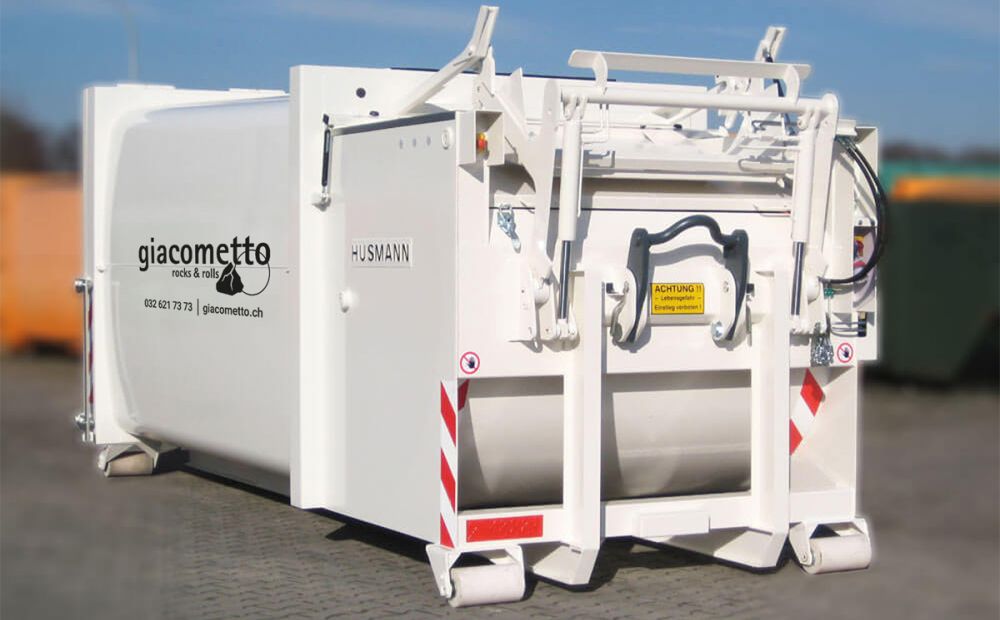 Pressmulde Hakengerät Abrollsystem - Beispiel klein